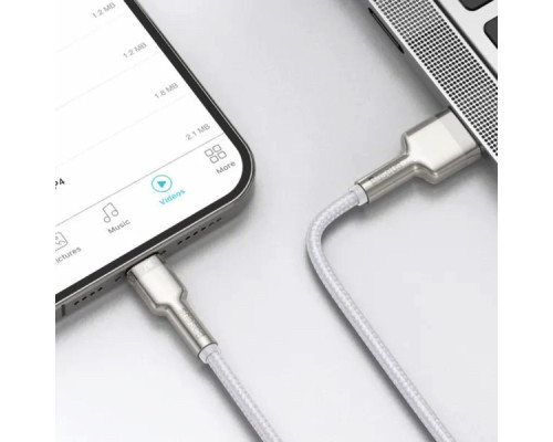 Кабель Baseus Cafule Series Metal Data Cable USB to IP 2.4A 1m White (CALJK-A02)
