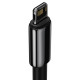 Кабель Baseus Tungsten Gold Fast Charging Data Cable USB to iP 2.4A 2m Black (CALWJ-A01)