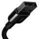 Кабель Baseus Tungsten Gold Fast Charging Data Cable USB to iP 2.4A 2m Black (CALWJ-A01)