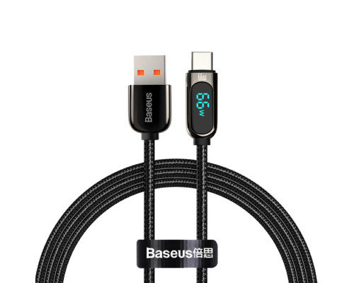 Кабель Baseus Display Fast Charging Data Cable USB to Type-C 66W 1m Black (CASX020001)