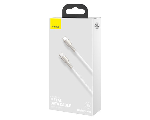 Кабель Baseus Cafule Series Metal Data Cable Type-C to Type-C 100W 2m White (CATJK-D02)