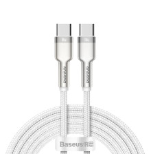 Кабель Baseus Cafule Series Metal Data Cable Type-C to Type-C 100W 2m White (CATJK-D02)