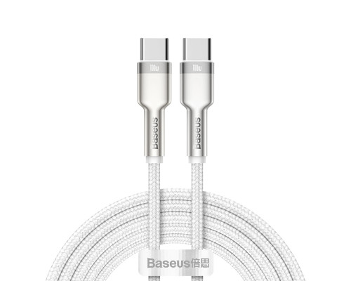 Кабель Baseus Cafule Series Metal Data Cable Type-C to Type-C 100W 2m White (CATJK-D02)