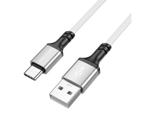 Кабель BOROFONE BX83 Type-C Famous silicone charging data cable White (6974443386424)