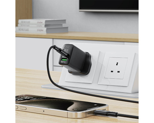 Кабель ACEFAST C17-03 USB-C to USB-C silicone charging data cable Black (6974316284161)