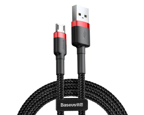 Кабель Baseus Cafule Cable USB For Micro 2.4A 1m Red+Black (CAMKLF-B91)