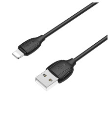 Кабель BOROFONE BX19 USB to iP 2.4A, 1m, PVC, TPE connectors, Black (BX19LB)