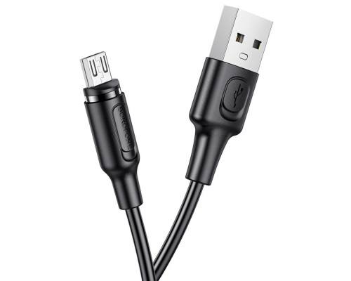 Кабель BOROFONE BX41 USB to Micro 2.4A, 1m, PVC, PVC connectors, magnetic, Black (BX41MB)