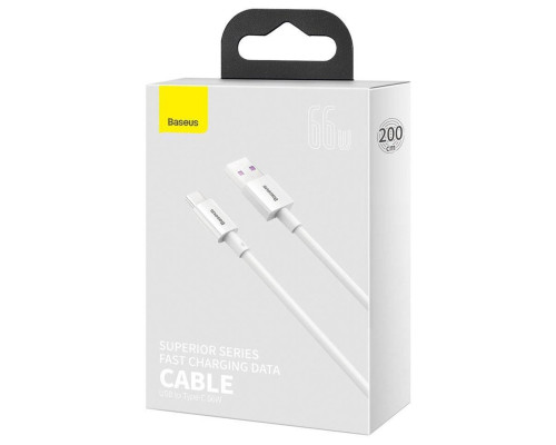 Кабель Baseus Superior Series Fast Charging Data Cable USB to Type-C 66W 2m White (CATYS-A02)