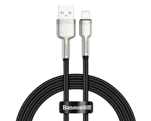 Кабель Baseus Cafule Series Metal Data Cable USB to IP 2.4A 1m Black (CALJK-A01)