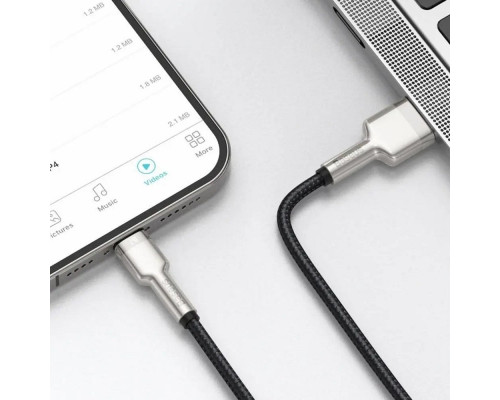 Кабель Baseus Cafule Series Metal Data Cable USB to IP 2.4A 1m Black (CALJK-A01)