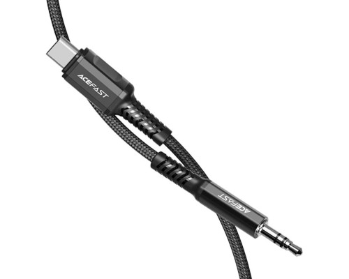 Кабель ACEFAST C1-08 USB-C to 3.5mm aluminum alloy audio cable Black (AFC1-08B)