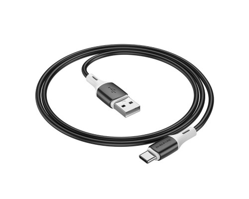 Кабель BOROFONE BX79 USB to Type-C 3A, 1m, silicone, silicone connectors, Black (BX79CB)