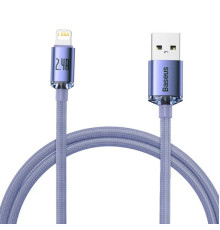 Кабель Baseus Crystal Shine Series Fast Charging Data Cable USB to iP 2.4A 1.2m Purple (CAJY000005)