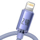 Кабель Baseus Crystal Shine Series Fast Charging Data Cable USB to iP 2.4A 1.2m Purple (CAJY000005)