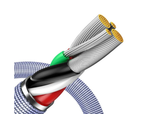 Кабель Baseus Crystal Shine Series Fast Charging Data Cable USB to iP 2.4A 1.2m Purple (CAJY000005)