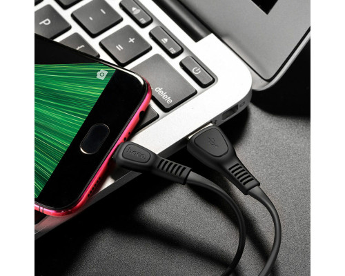 Кабель HOCO X40 USB to Micro 2.4A, 1m, TPE, TPE connectors, Black (6931474711670)
