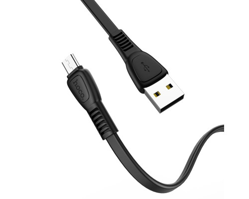 Кабель HOCO X40 USB to Micro 2.4A, 1m, TPE, TPE connectors, Black (6931474711670)