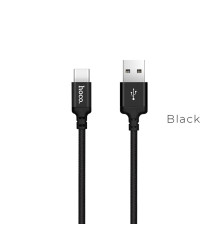 Кабель HOCO X14 USB to Type-C 2A, 2m, nylon, aluminum connectors, Black (6957531062929)