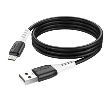 Кабель HOCO X82 USB to Micro 2.4A, 1m, silicone, silicone connectors, Black (6931474768551)