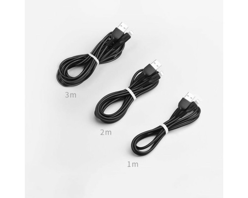 Кабель HOCO X20 USB to iP 2.4A, 1m, PVC, TPE connectors, Black (6957531068808)