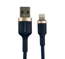 Кабель Mibrand MI-71 Metal Braided Cable USB for Lightning 2.4A 1m Navy Blue (MIDC/71LNB)