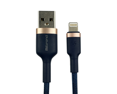 Кабель Mibrand MI-71 Metal Braided Cable USB for Lightning 2.4A 1m Navy Blue (MIDC/71LNB)