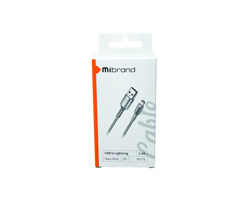 Кабель Mibrand MI-71 Metal Braided Cable USB for Lightning 2.4A 1m Navy Blue (MIDC/71LNB)