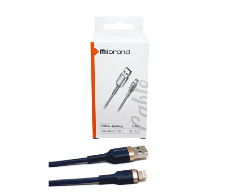 Кабель Mibrand MI-71 Metal Braided Cable USB for Lightning 2.4A 1m Navy Blue (MIDC/71LNB)