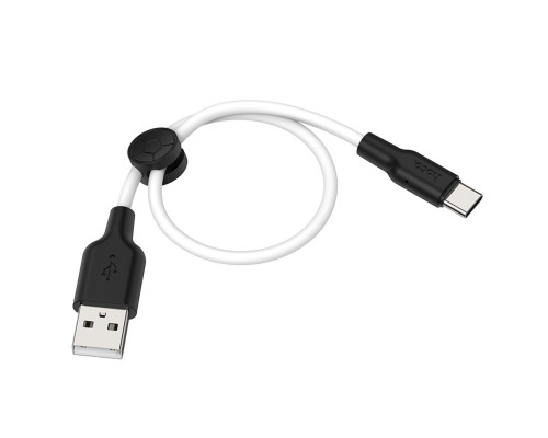 Кабель HOCO X21 Plus USB to Type-C 3A, 0.25m, silicone, silicone connectors, Black+White (6931474712448)