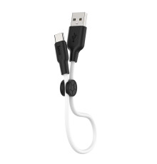 Кабель HOCO X21 Plus USB to Type-C 3A, 0.25m, silicone, silicone connectors, Black+White (6931474712448)