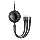 Кабель Baseus Bright Mirror 2 Series Retractable 3-in-1 Fast Charging Data Cable USB to M+L+C 66W 1.1m Black (CAMJ010101)