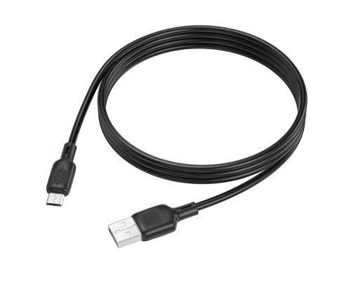 Кабель BOROFONE BX113 Lenny silicone charging data cable Micro(L=1M) Black (6941991115417)