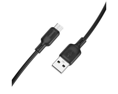 Кабель BOROFONE BX113 Lenny silicone charging data cable Micro(L=1M) Black (6941991115417)