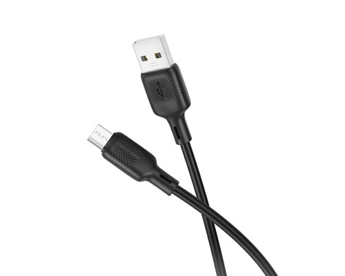 Кабель BOROFONE BX113 Lenny silicone charging data cable Micro(L=1M) Black (6941991115417)