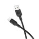 Кабель BOROFONE BX113 Lenny silicone charging data cable Micro(L=1M) Black (6941991115417)