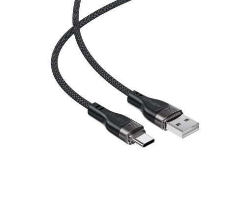 Кабель ACEFAST C11-04 USB to Type-C 3A, 1.2m, nylon + PVC, zinc connectors, Black (6974316280224)