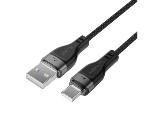 Кабель ACEFAST C11-04 USB to Type-C 3A, 1.2m, nylon + PVC, zinc connectors, Black (6974316280224)