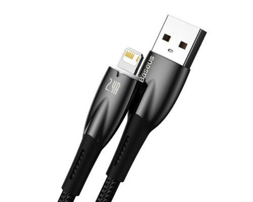 Кабель Baseus Glimmer Series Fast Charging Data Cable USB to iP 2.4A 2m Black (CADH000301)