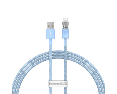 Кабель Baseus Explorer Series Fast Charging Cable with Smart Temperature Control USB to iP 2.4A 1m Blue (CATS010003)