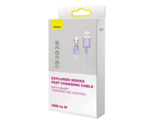 Кабель Baseus Explorer Series Fast Charging Cable with Smart Temperature Control USB to iP 2.4A 1m Purple (CATS010005)