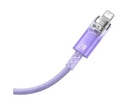 Кабель Baseus Explorer Series Fast Charging Cable with Smart Temperature Control USB to iP 2.4A 1m Purple (CATS010005)