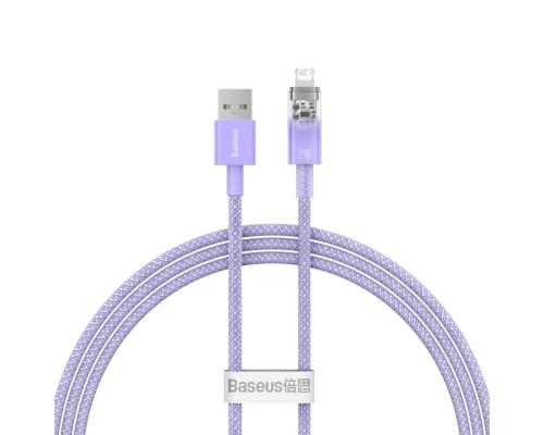 Кабель Baseus Explorer Series Fast Charging Cable with Smart Temperature Control USB to iP 2.4A 1m Purple (CATS010005)