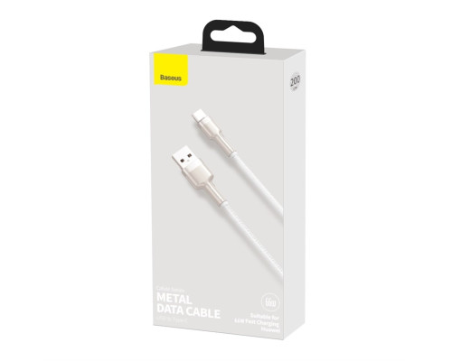 Кабель Baseus Cafule Series Metal Data Cable USB to Type-C 66W 2m White (CAKF000202)