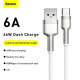 Кабель Baseus Cafule Series Metal Data Cable USB to Type-C 66W 2m White (CAKF000202)