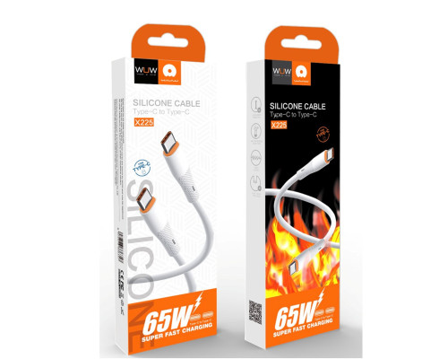 Кабель WUW-X225 Type-C to Type-C PD 65W white (X225)