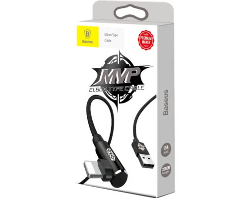 Кабель Baseus MVP Elbow Type Cable USB For IP 2A 1m Black (CALMVP-01)
