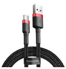 Кабель Baseus Cafule Cable USB For Type-C 3A 0.5m Red+Black (CATKLF-A91)