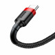 Кабель Baseus Cafule Cable USB For Type-C 3A 0.5m Red+Black (CATKLF-A91)