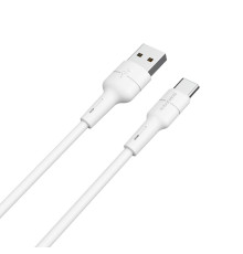 Кабель BOROFONE BX30 USB to Type-C, 3A, 1m, silicone, TPE connectors, White (BX30CW)
